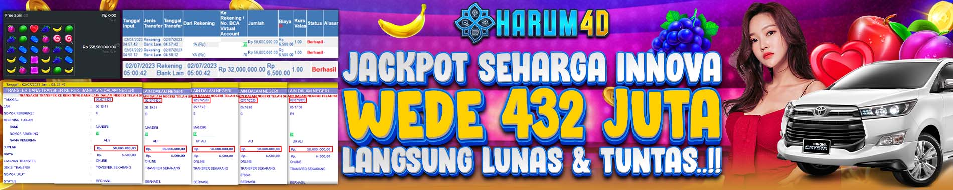 Bonus Turnover 3 Hari 1x 0,2% - Harum4D